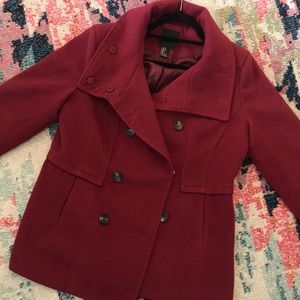 Red pea coat